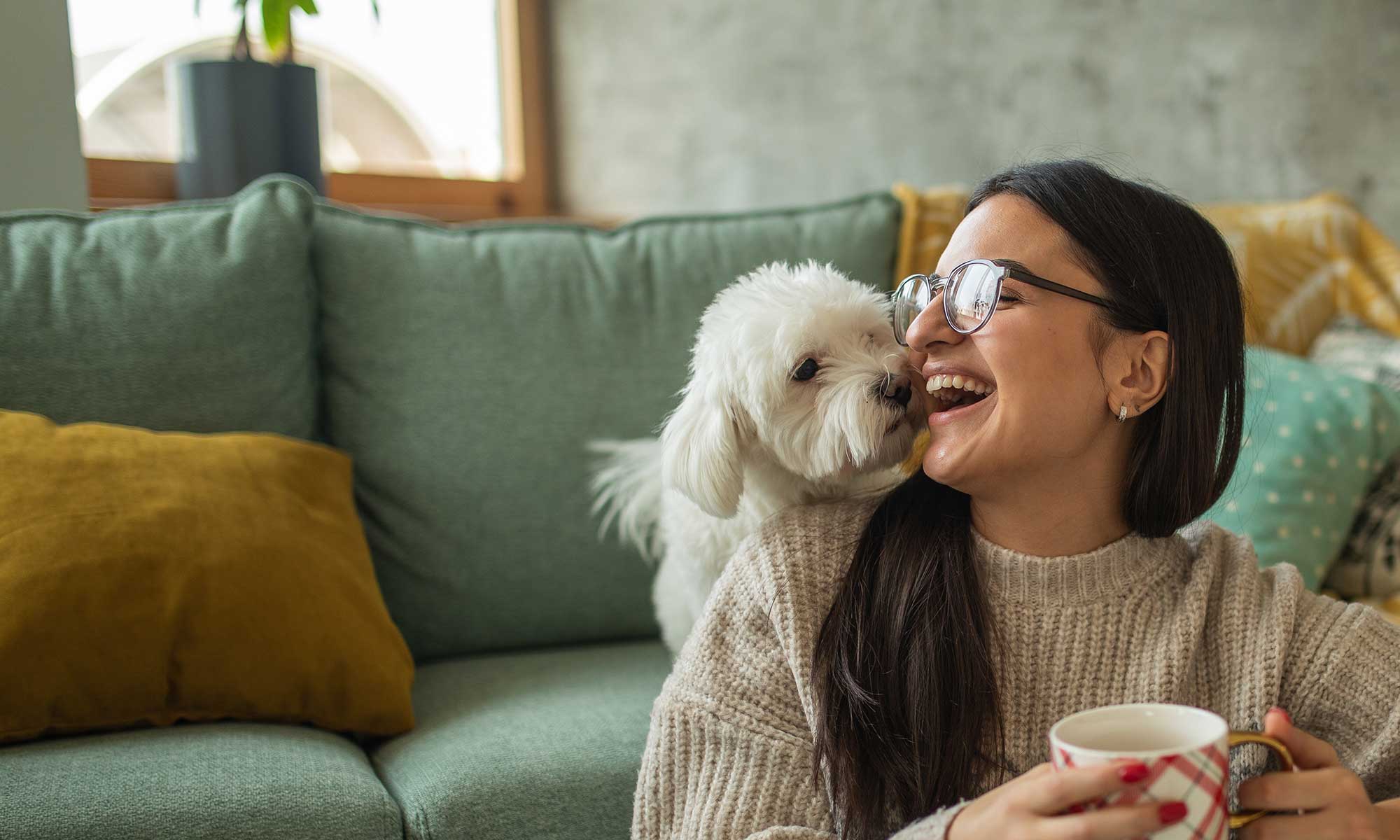 A woman with her dog