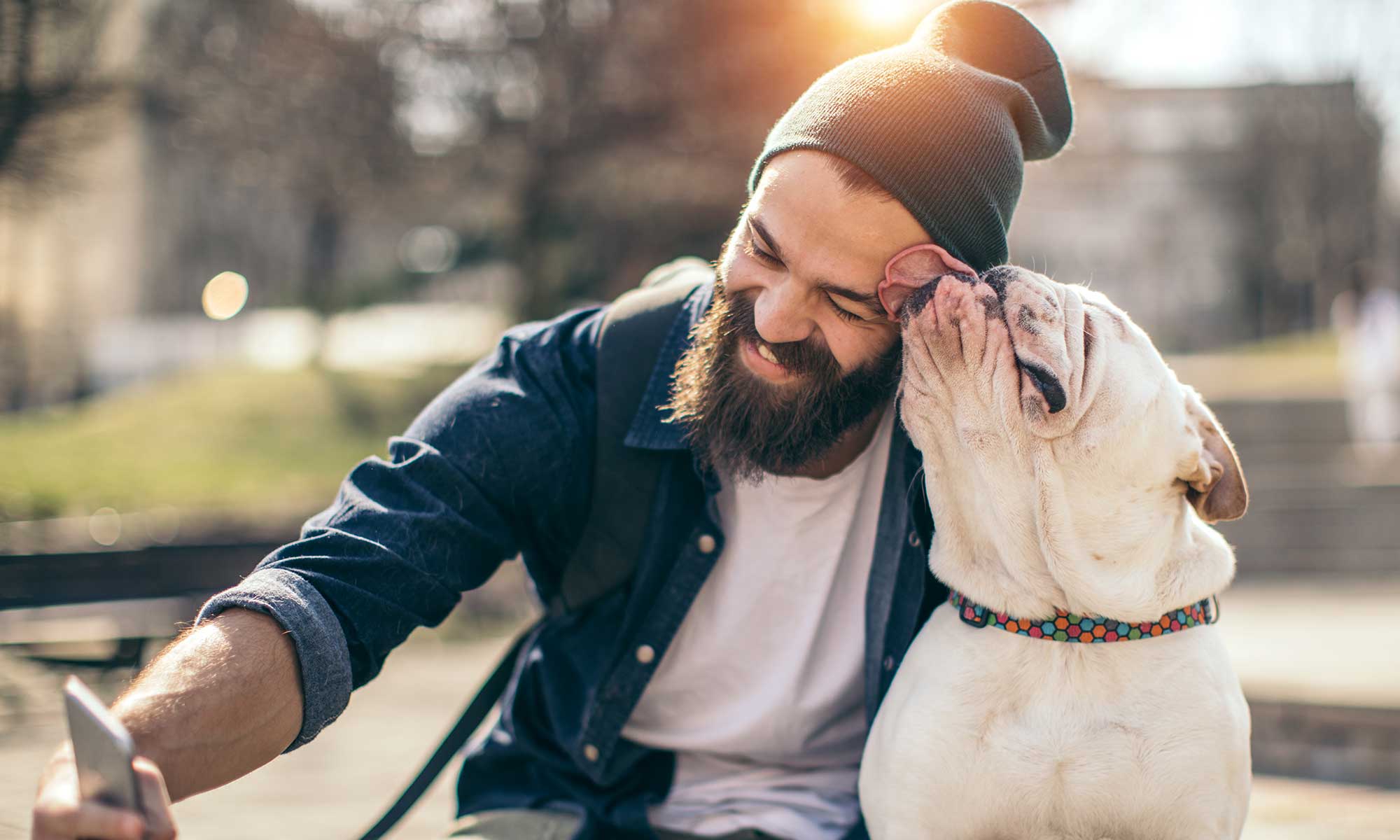 A man with his dog